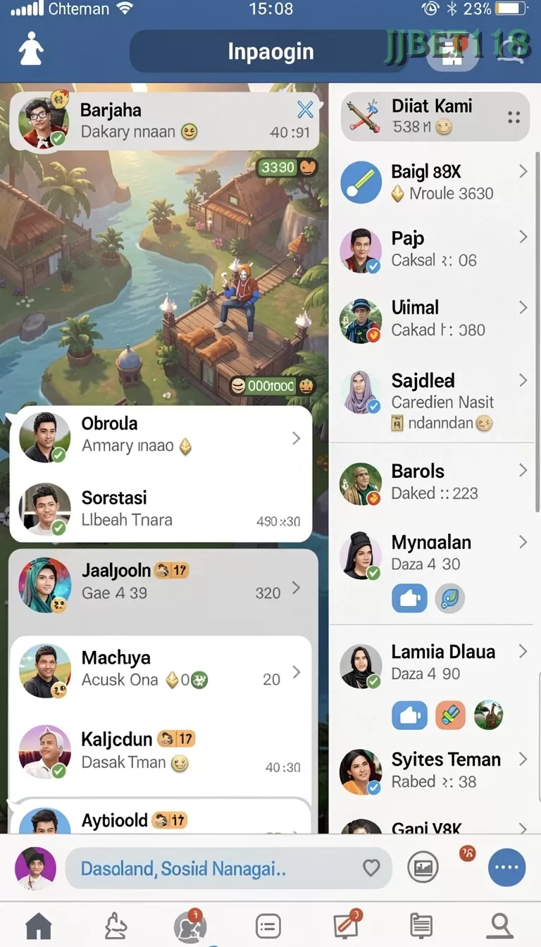 Cuplikan layar V87 — menu navigasi